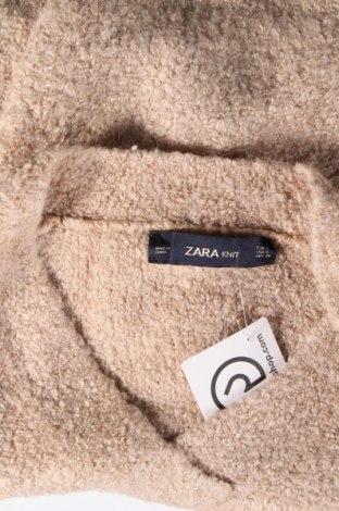 Дамски пуловер Zara Knitwear, Размер S, Цвят Бежов, Цена 12,49 лв.