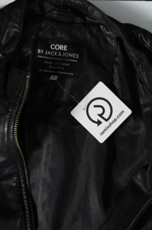 Мъжко кожено яке Core By Jack & Jones, Размер L, Цвят Черен, Цена 48,29 лв.