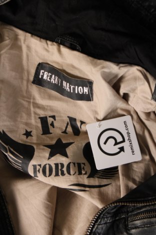 Geacă de piele pentru bărbati Freaky Nation, Mărime L, Culoare Negru, Preț 743,79 Lei