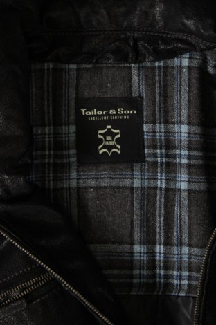 Ανδρικό δερμάτινο μπουφάν Tailor & Son, Μέγεθος XL, Χρώμα Μαύρο, Τιμή 66,29 €