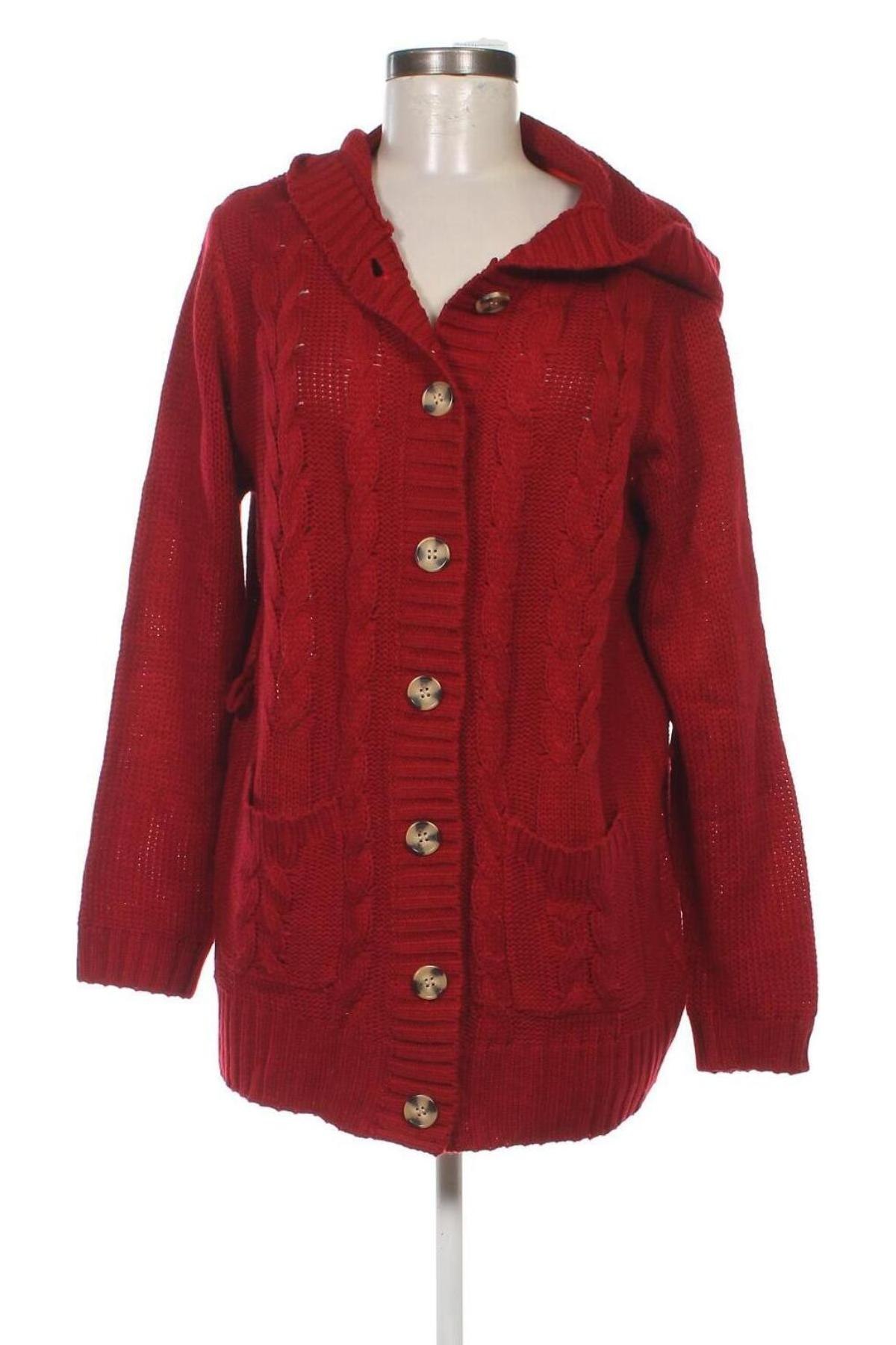 Damen Strickjacke John Baner, Größe XL, Farbe Rot, Preis 17,99 €