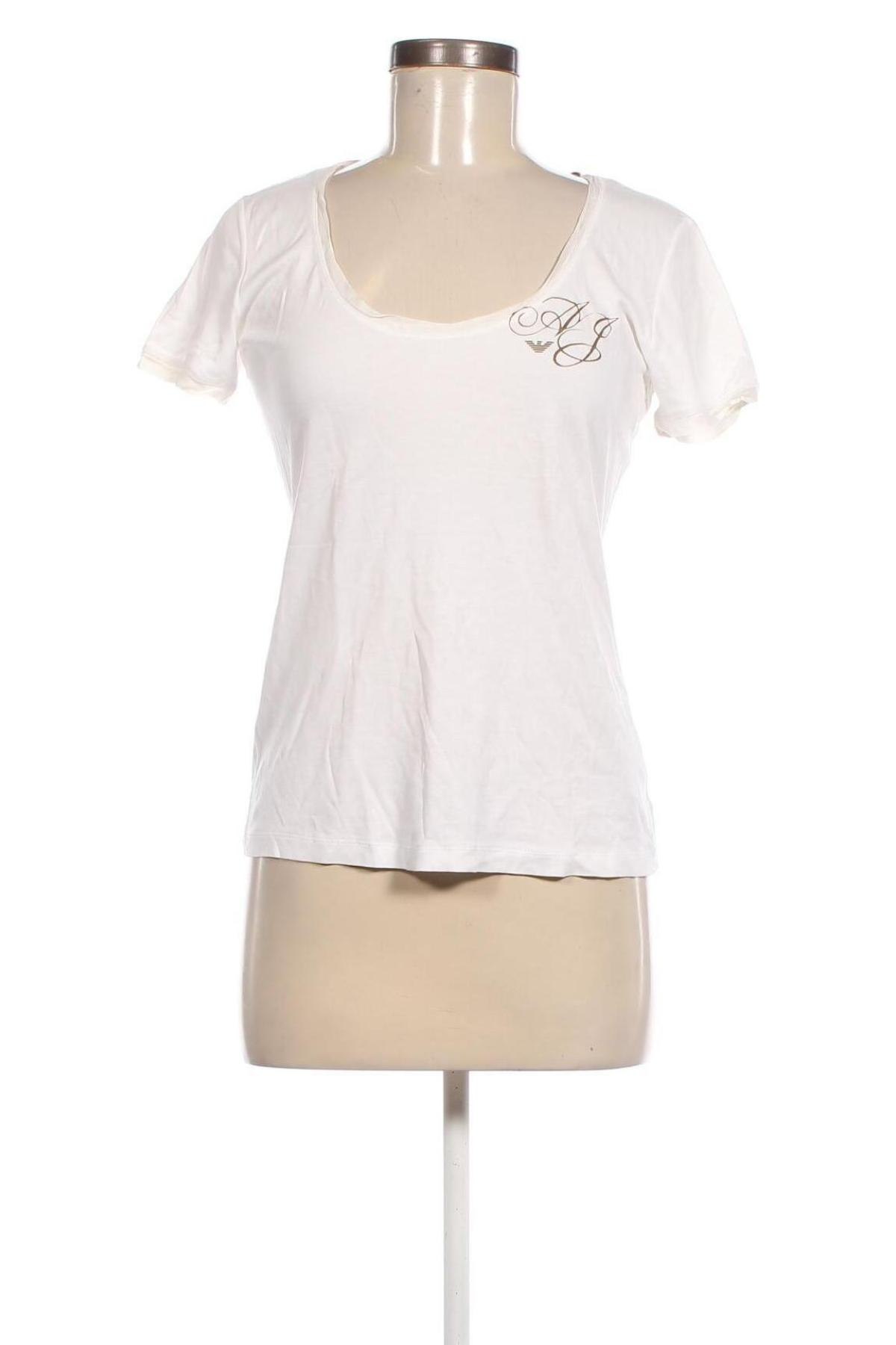 Γυναικείο t-shirt Armani Jeans, Μέγεθος L, Χρώμα Λευκό, Τιμή 25,99 €