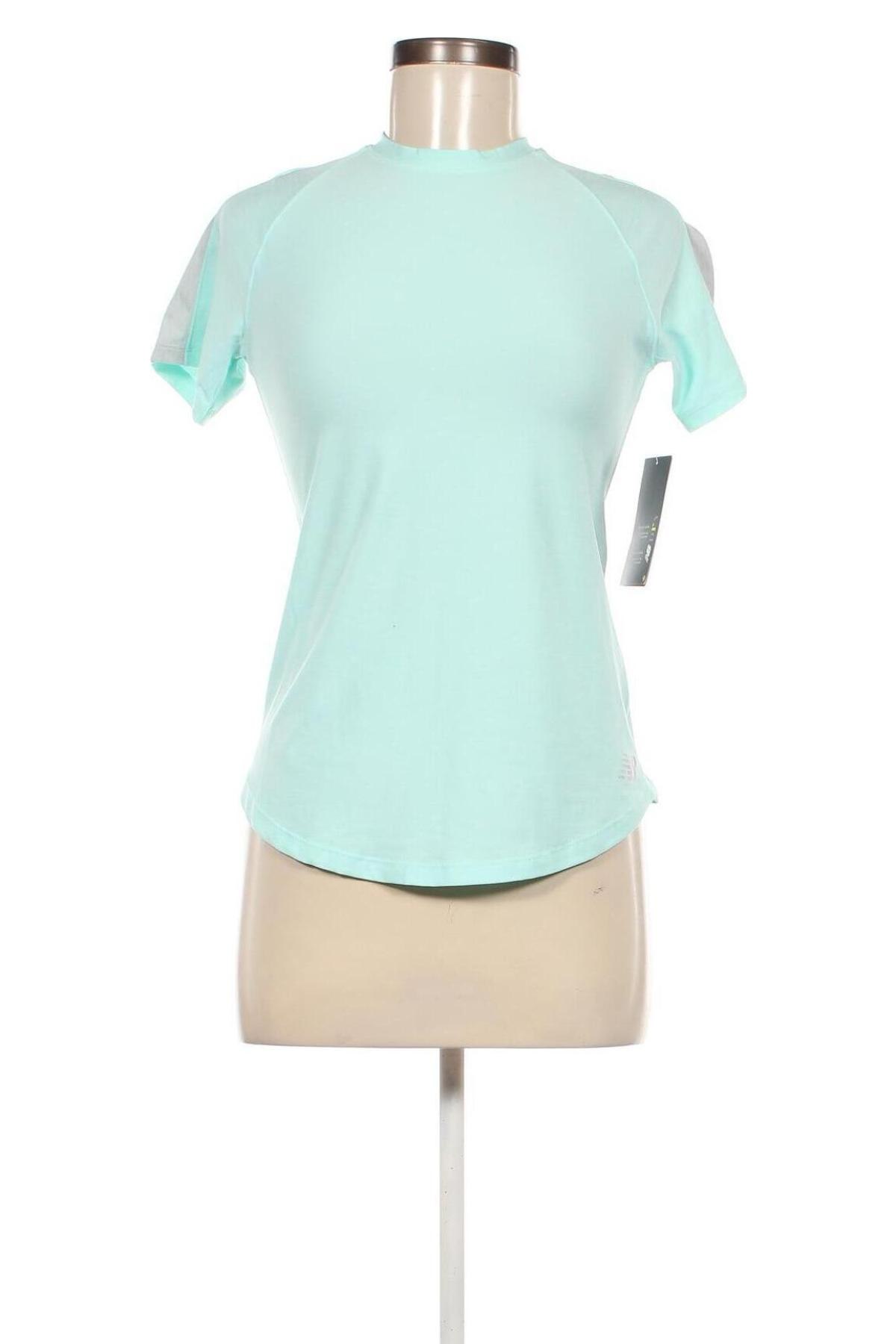 Γυναικείο t-shirt New Balance, Μέγεθος XS, Χρώμα Μπλέ, Τιμή 11,49 €