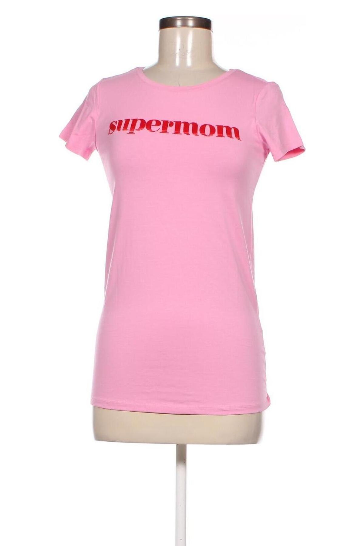 Damski T-shirt Supermom, Rozmiar XS, Kolor Różowy, Cena 27,99 zł