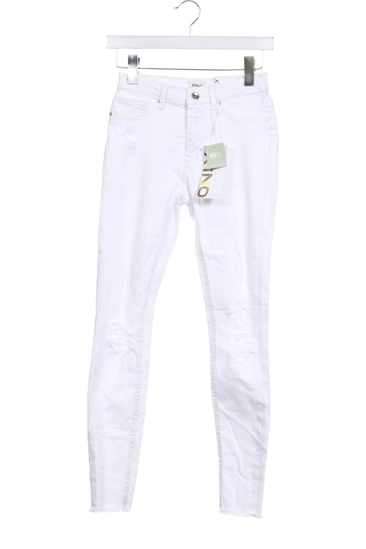 Damskie jeansy ONLY, Rozmiar XS, Kolor Biały, Cena 78,99 zł