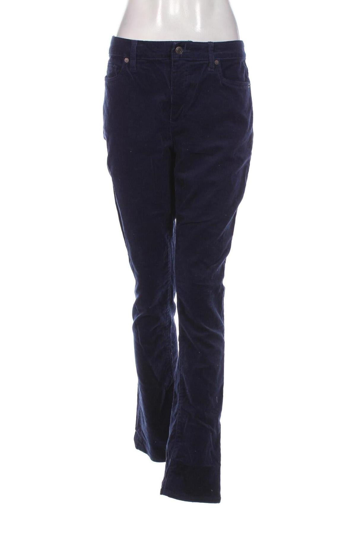 Pantaloni de velvet de femei Lands' End, Mărime M, Culoare Albastru, Preț 33,99 Lei