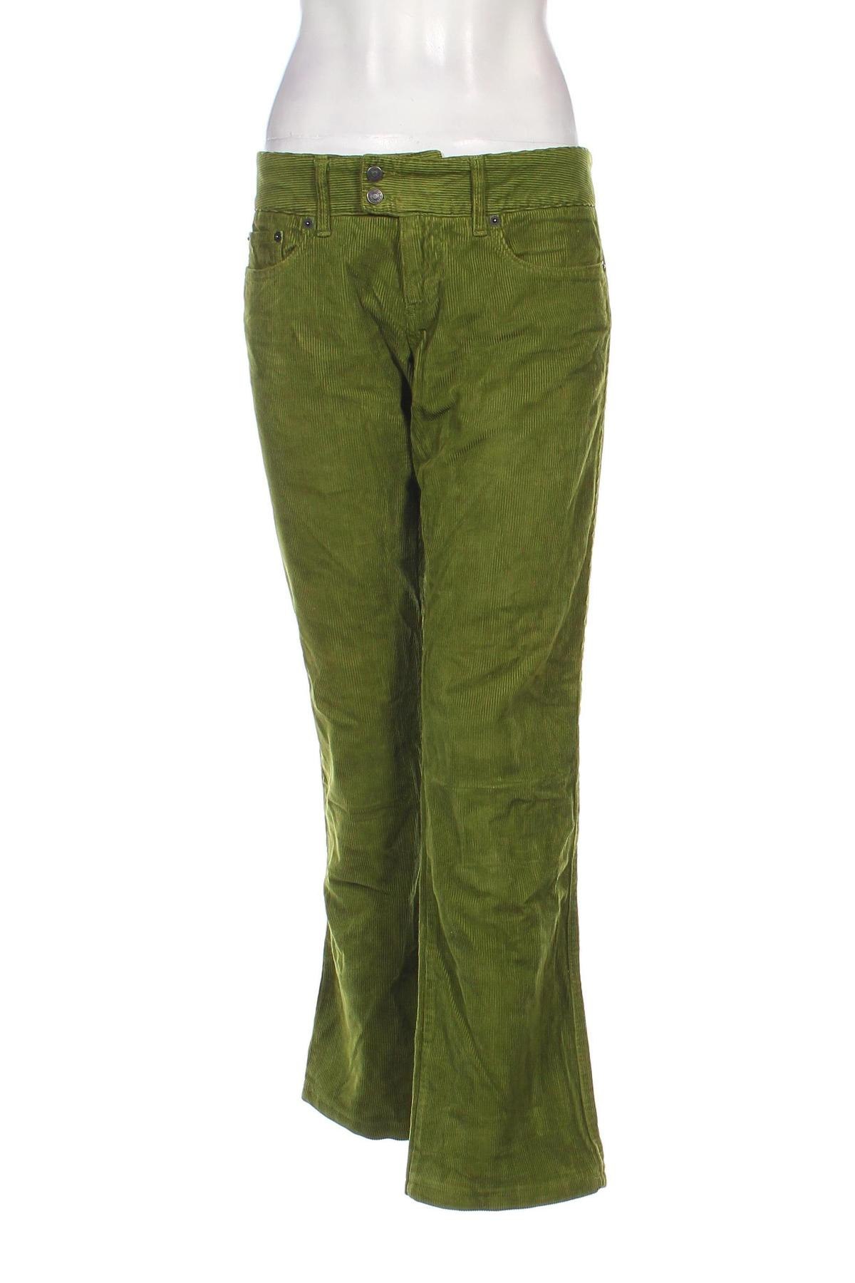 Pantaloni de velvet de femei United Colors Of Benetton, Mărime L, Culoare Verde, Preț 39,99 Lei