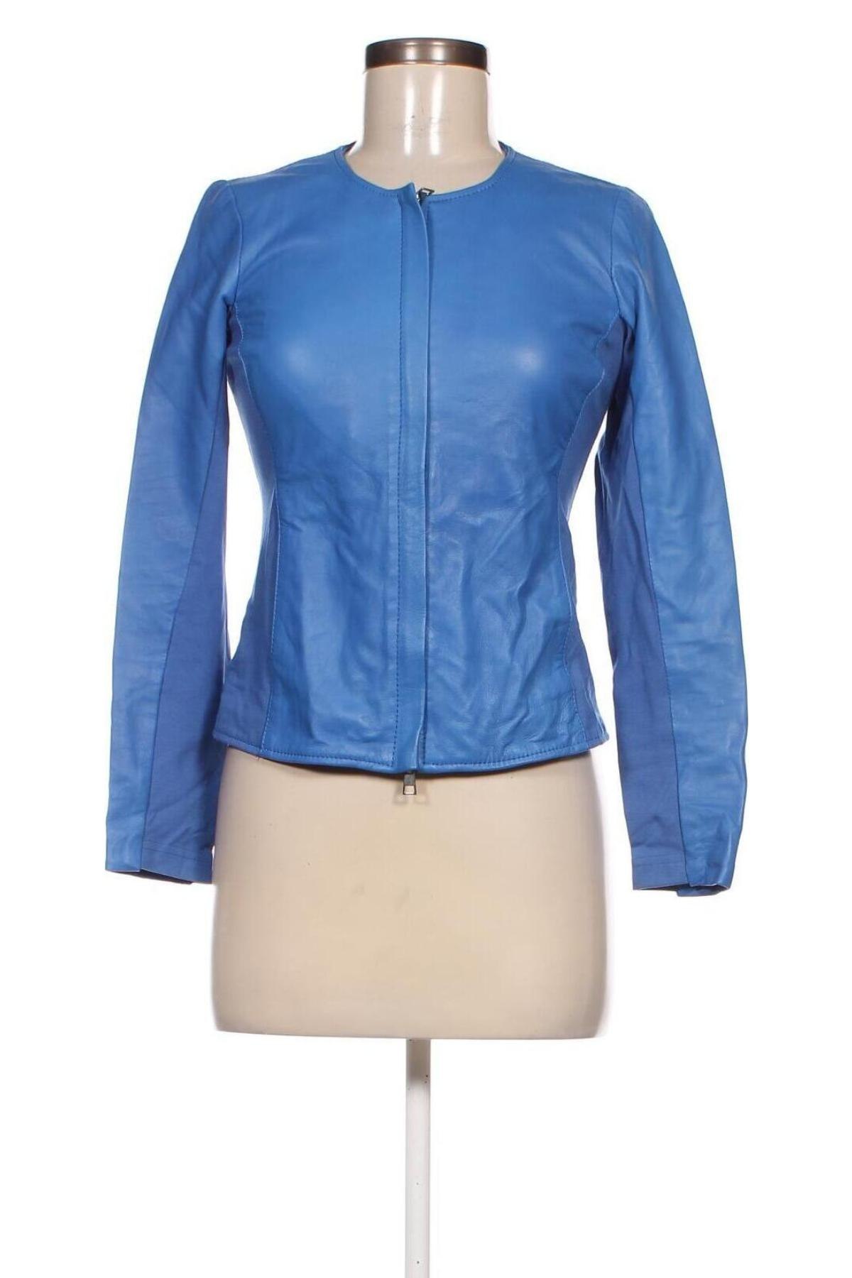 Damen Lederjacke, Größe XS, Farbe Blau, Preis 22,99 €