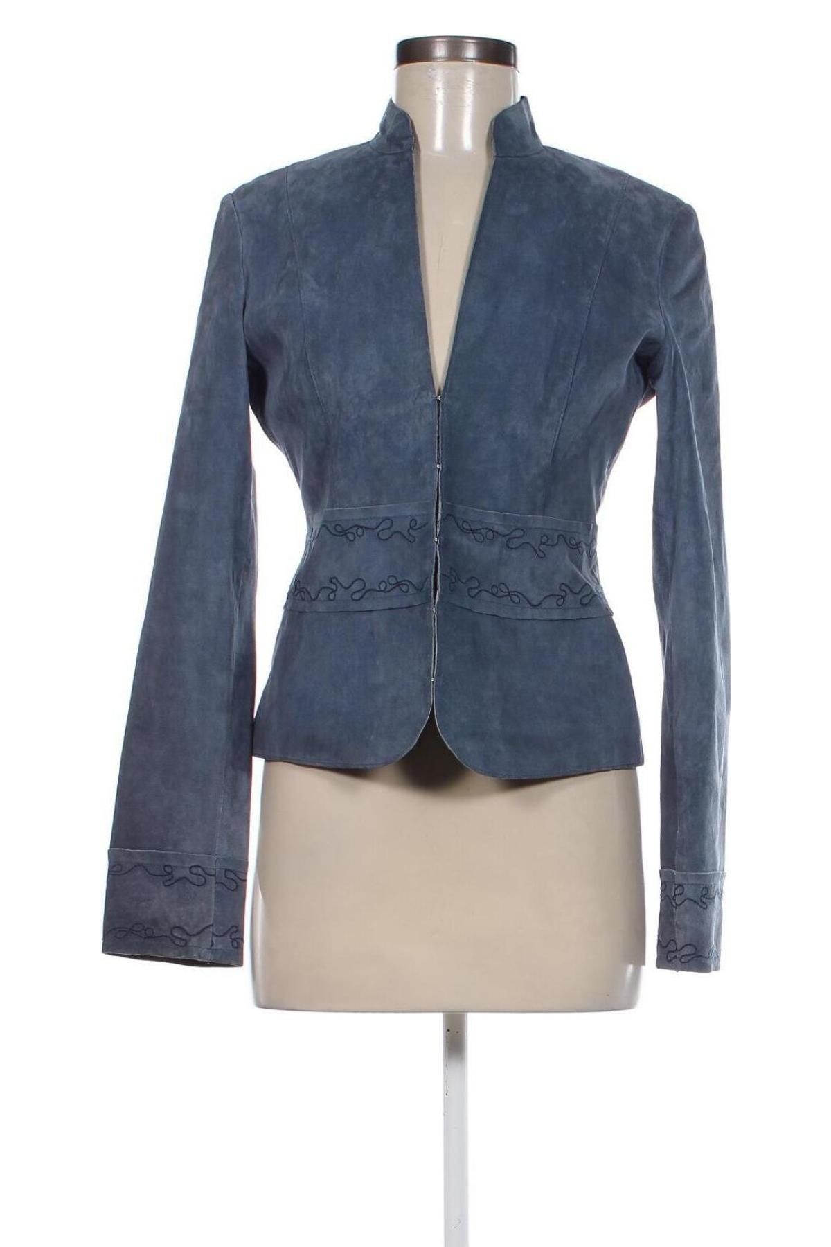 Damen Lederjacke Promod, Größe M, Farbe Blau, Preis 68,49 €