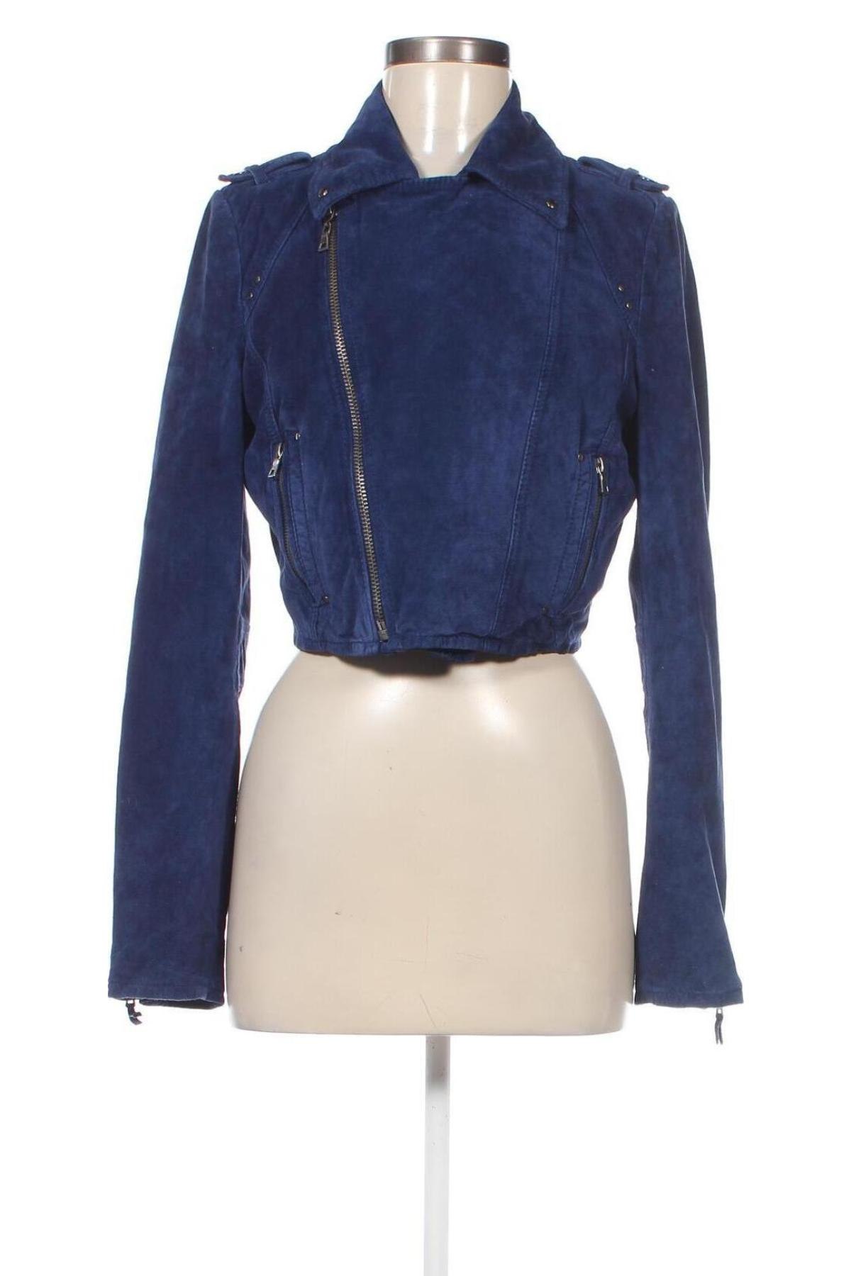 Damen Lederjacke Topshop, Größe M, Farbe Blau, Preis 68,49 €