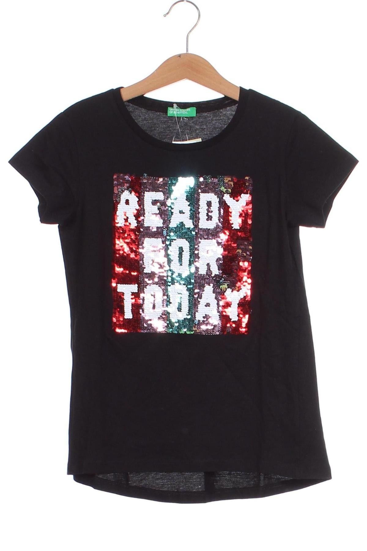 Dziecięcy T-shirt United Colors Of Benetton, Rozmiar 7-8y/ 128-134 cm, Kolor Czarny, Cena 33,99 zł