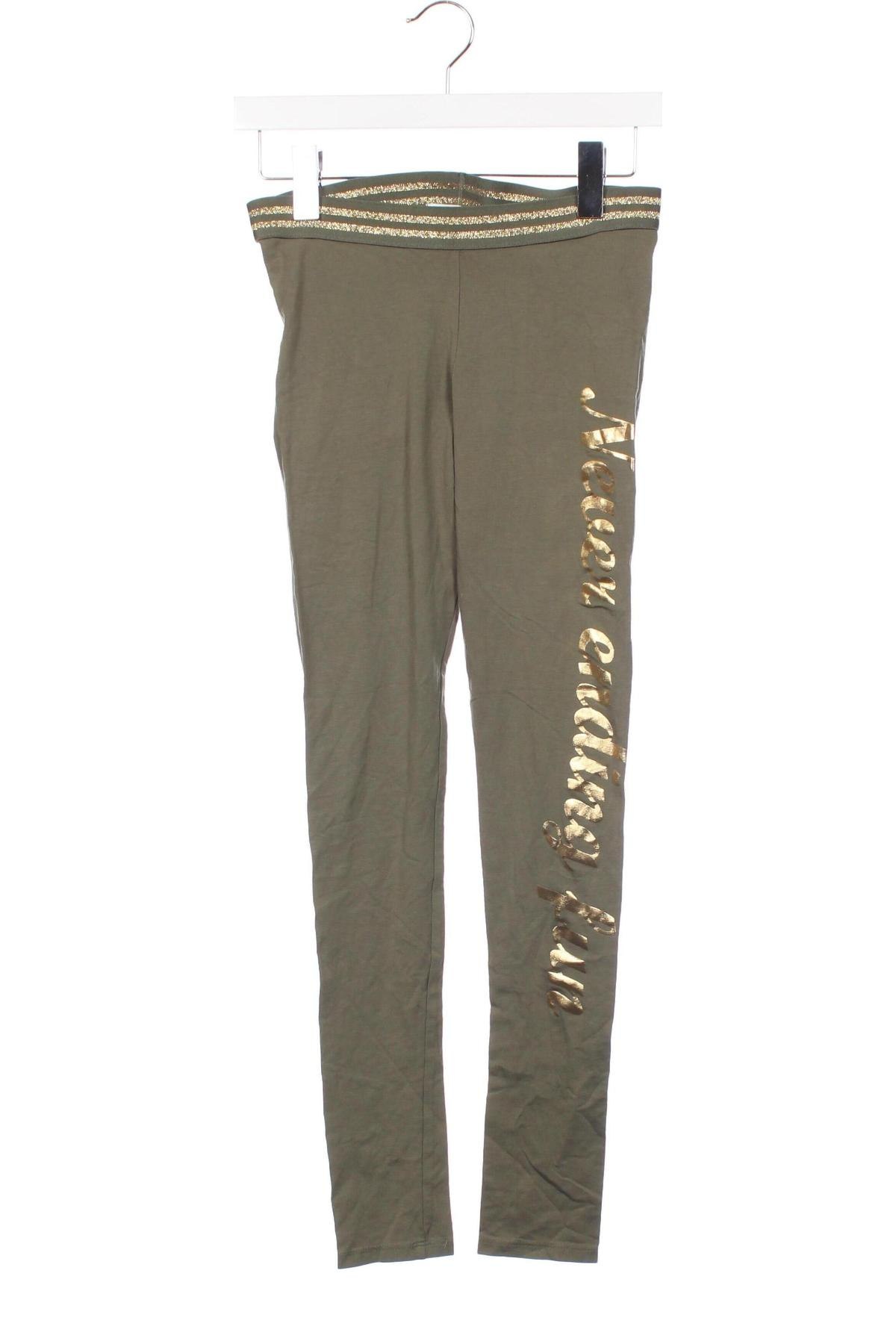 Dziecięce legginsy H&M, Rozmiar 14-15y/ 168-170 cm, Kolor Zielony, Cena 22,99 zł