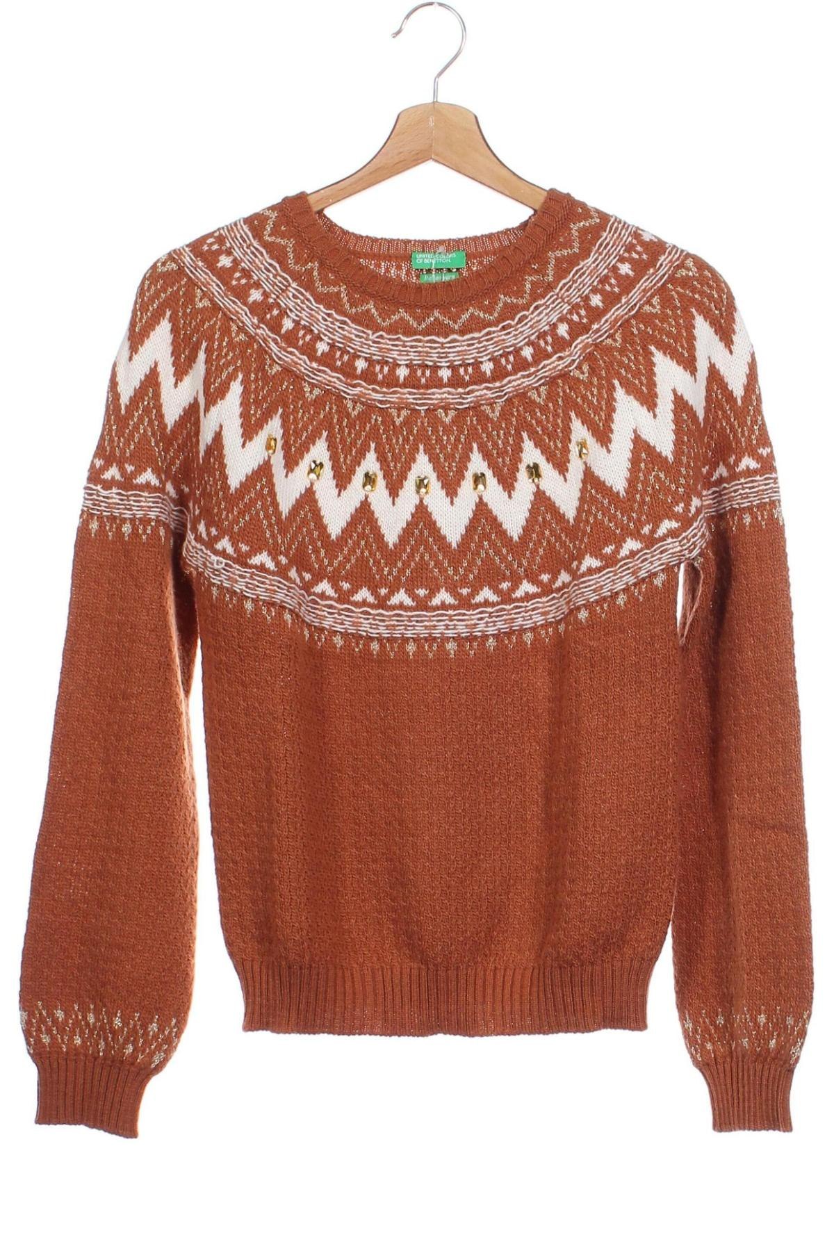 Kinderpullover United Colors Of Benetton, Größe 14-15y/ 168-170 cm, Farbe Braun, Preis 15,99 €