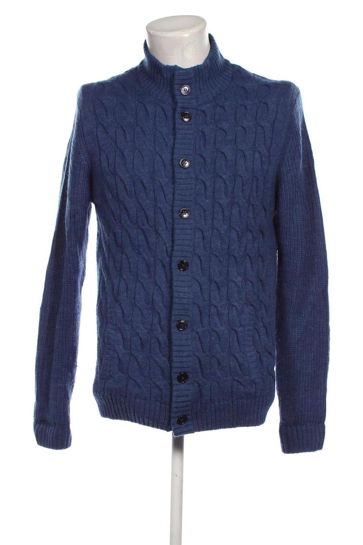 Herren Strickjacke DOPPELGANGER, Größe L, Farbe Blau, Preis 15,49 €