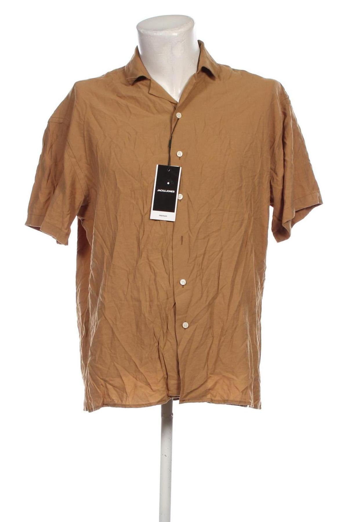 Herrenhemd Jack & Jones, Größe L, Farbe Beige, Preis € 12,99