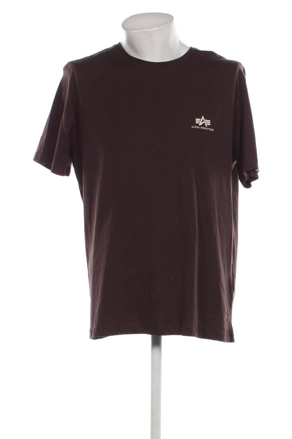 Ανδρικό t-shirt Alpha Industries, Μέγεθος XXL, Χρώμα Καφέ, Τιμή 18,99 €