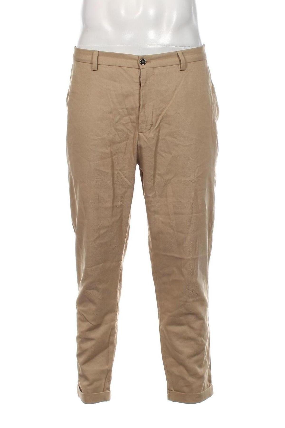 Herrenhose Zara, Größe L, Farbe Beige, Preis 8,49 €