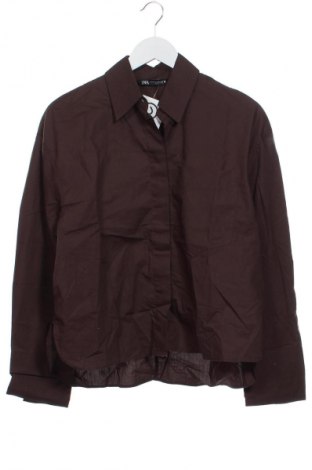 Дамска риза Zara, Размер XS, Цвят Кафяв, Цена 26,99 лв.