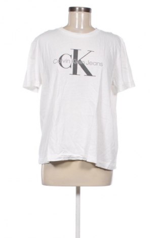 Damen T-Shirt Calvin Klein Jeans, Größe XXL, Farbe Weiß, Preis 17,39 €