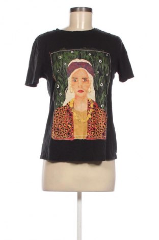 Дамска тениска Zara, Размер M, Цвят Черен, Цена 28,50 лв.