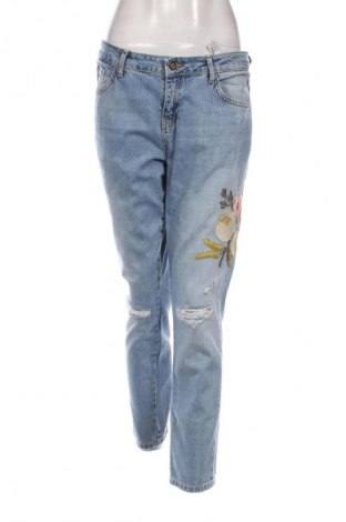 Damskie jeansy Zara, Rozmiar L, Kolor Niebieski, Cena 93,63 zł