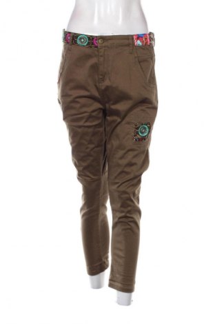 Pantaloni de femei Desigual, Mărime L, Culoare Verde, Preț 185,06 Lei