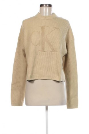 Дамски пуловер Calvin Klein Jeans, Размер M, Цвят Бежов, Цена 219,99 лв.