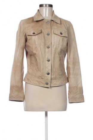 Geacă de piele pentru femei Stradivarius, Mărime S, Culoare Ecru, Preț 335,99 Lei