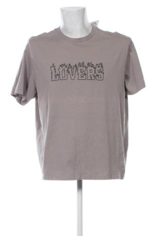 Ανδρικό t-shirt Bershka, Μέγεθος L, Χρώμα  Μπέζ, Τιμή 9,72 €