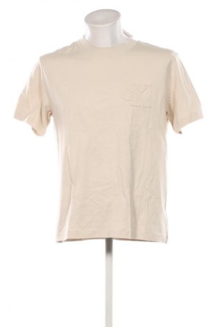 Herren T-Shirt Calvin Klein Jeans, Größe M, Farbe Beige, Preis 57,99 €