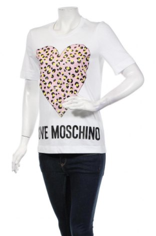Дамска тениска Love Moschino, Размер XS, Цвят Бял, Памук, Цена 112,05 лв.