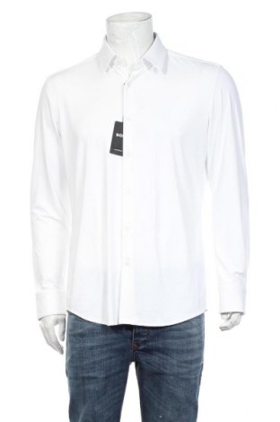 Мъжка риза Hugo Boss, Размер L, Цвят Бял, 90% полиамид, 10% еластан, Цена 219,87 лв.