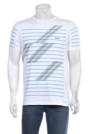 Męski T-shirt Hugo Boss, Rozmiar M, Kolor Biały, 96% bawełna, 4% elastyna, Cena 337,85 zł