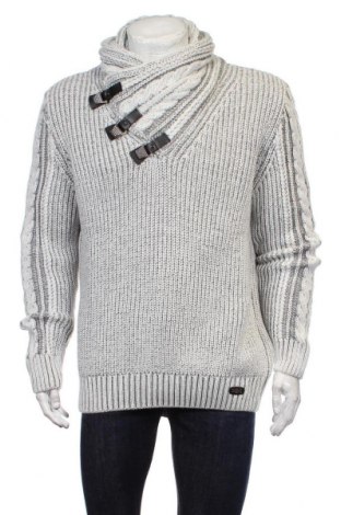 Мъжки пуловер Cipo & Baxx, Размер L, Цвят Сив, Акрил, Цена 86,42 лв.