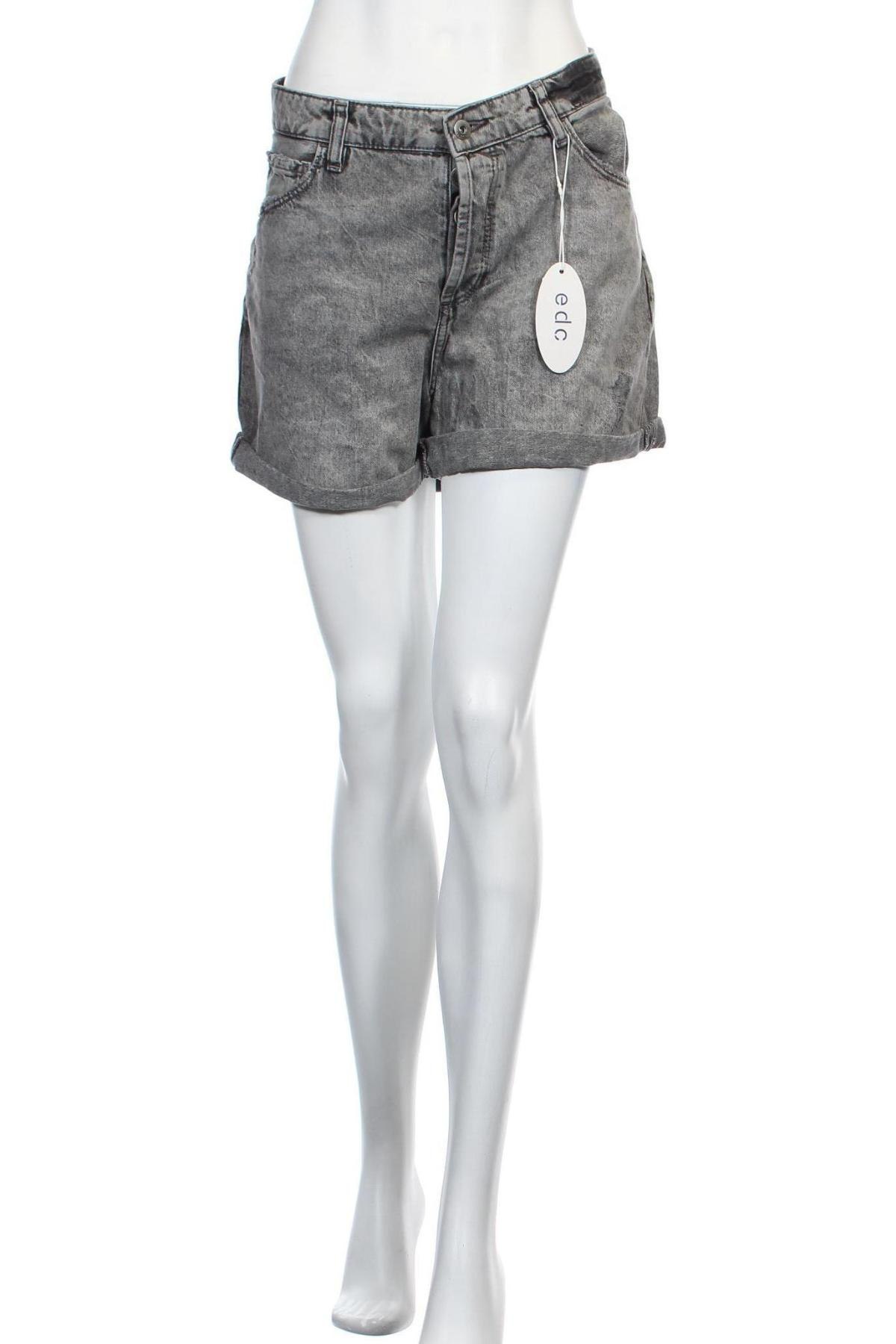 Γυναικείο κοντό παντελόνι Edc By Esprit, Μέγεθος XL, Χρώμα Γκρί, Βαμβάκι, Τιμή 20,41 €
