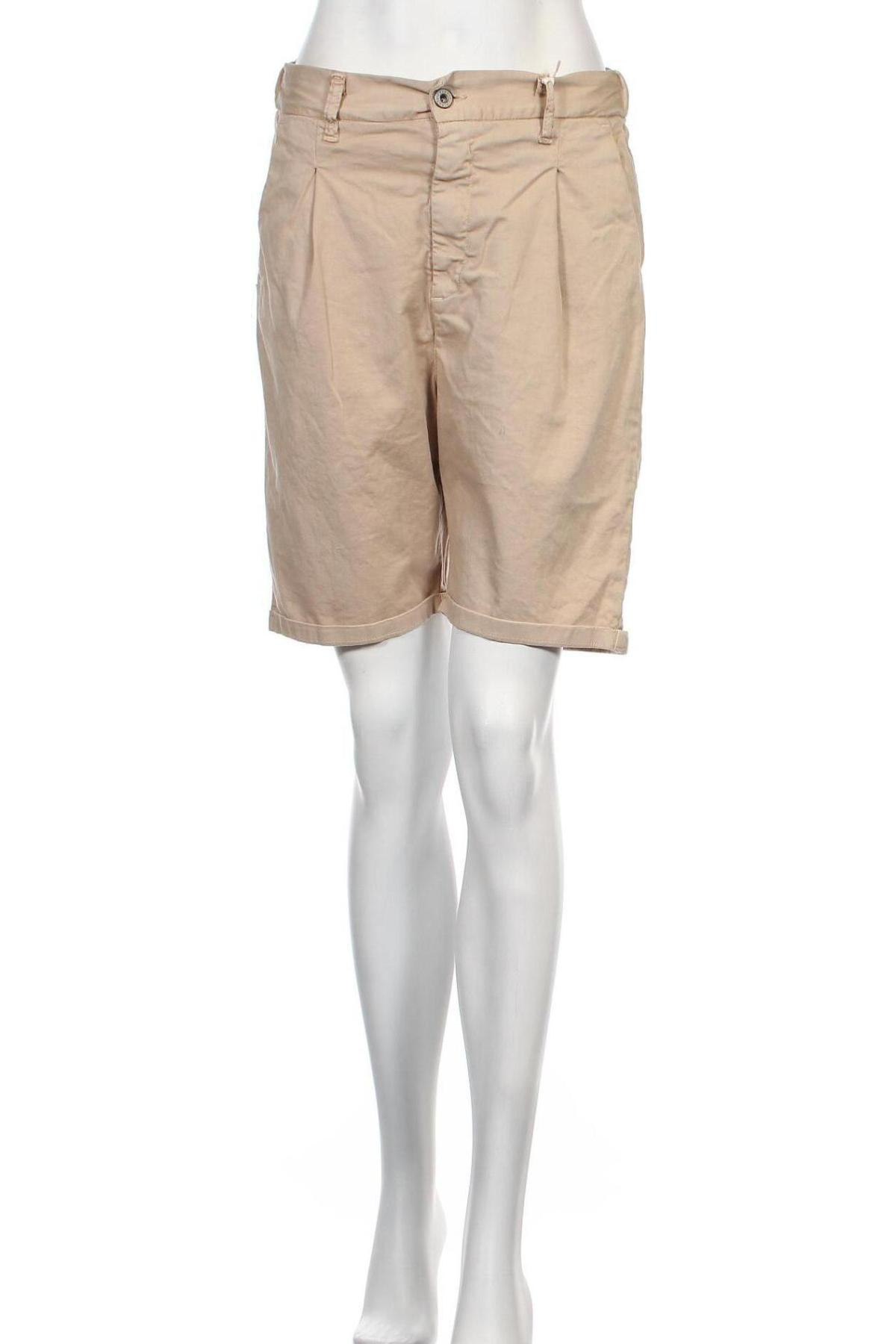 Γυναικείο κοντό παντελόνι Please, Μέγεθος S, Χρώμα  Μπέζ, 98% βαμβάκι, 2% ελαστάνη, Τιμή 30,67 €