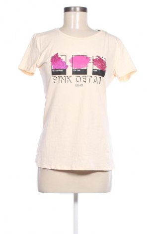 Γυναικείο t-shirt Liu Jo, Μέγεθος M, Χρώμα Εκρού, Τιμή 42,99 €