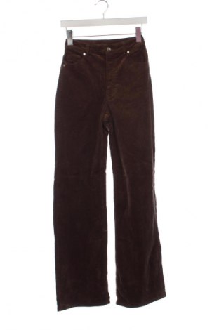 Pantaloni de velvet de femei, Mărime XS, Culoare Maro, Preț 31,99 Lei