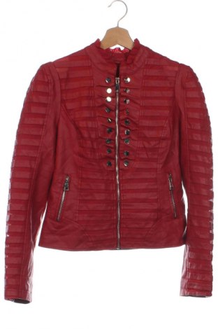 Damen Lederjacke, Größe XS, Farbe Rot, Preis 30,99 €