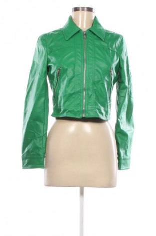 Damen Lederjacke Bershka, Größe S, Farbe Grün, Preis 11,79 €