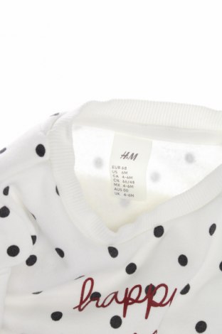 Kinder Shirt H&M, Größe 3-6m/ 62-68 cm, Farbe Weiß, Preis 5,37 €