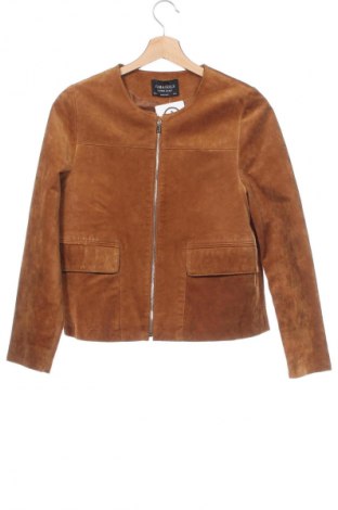 Kinder Lederjacke Zara, Größe 13-14y/ 164-168 cm, Farbe Braun, Preis € 27,64