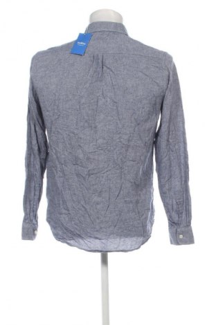 Herrenhemd Velour, Größe M, Farbe Blau, Preis 13,99 €