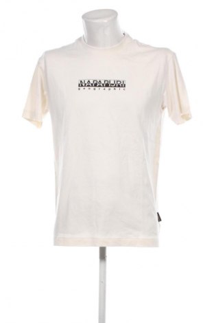 Herren T-Shirt Napapijri, Größe S, Farbe Ecru, Preis € 26,49