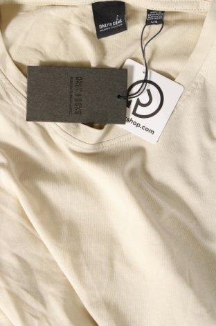 Herren T-Shirt Only & Sons, Größe L, Farbe Beige, Preis € 8,99