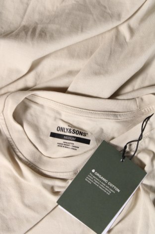 Ανδρικό t-shirt Only & Sons, Μέγεθος M, Χρώμα  Μπέζ, Τιμή 10,99 €