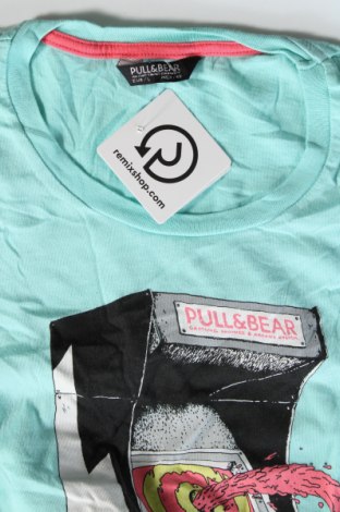 Męski T-shirt Pull&Bear, Rozmiar L, Kolor Niebieski, Cena 41,79 zł