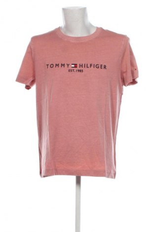 Męski T-shirt Tommy Hilfiger, Rozmiar XXL, Kolor Popielaty róż, Cena 195,49 zł