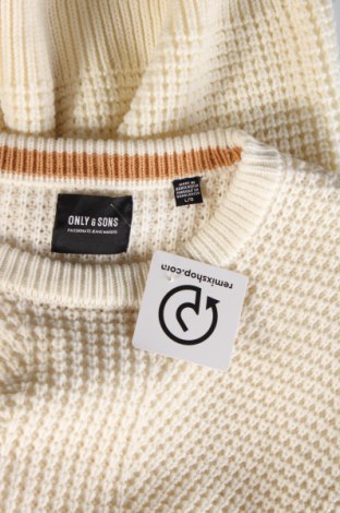 Herrenpullover Only & Sons, Größe L, Farbe Ecru, Preis € 11,99