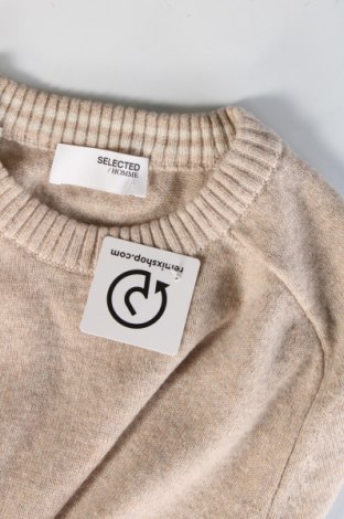 Herrenpullover Selected Homme, Größe L, Farbe Beige, Preis € 23,99